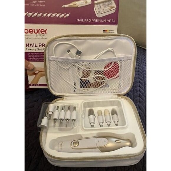 New Nail Drill Kit, Cordless Electric Nail File with 10 Attachments and LED Ligh - Picture 2 of 2